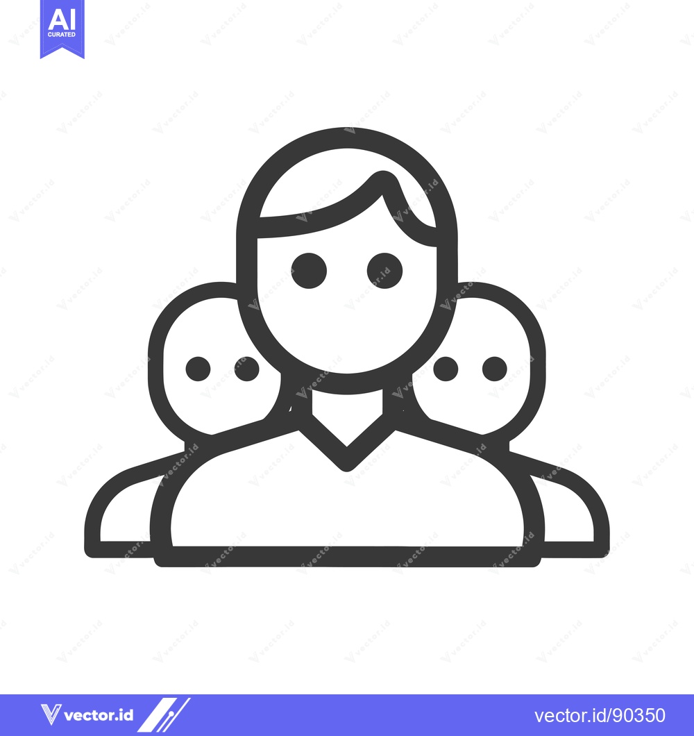 Premium Vector dari Outline Icon of Three People Standing Together
