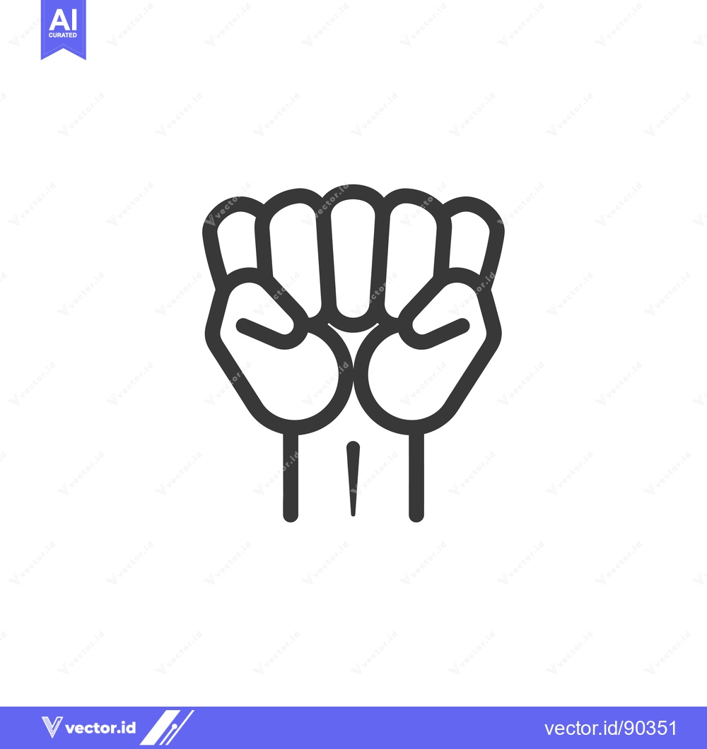 Premium Vector dari Outline Icon of Two Hands Clasped in a Fist