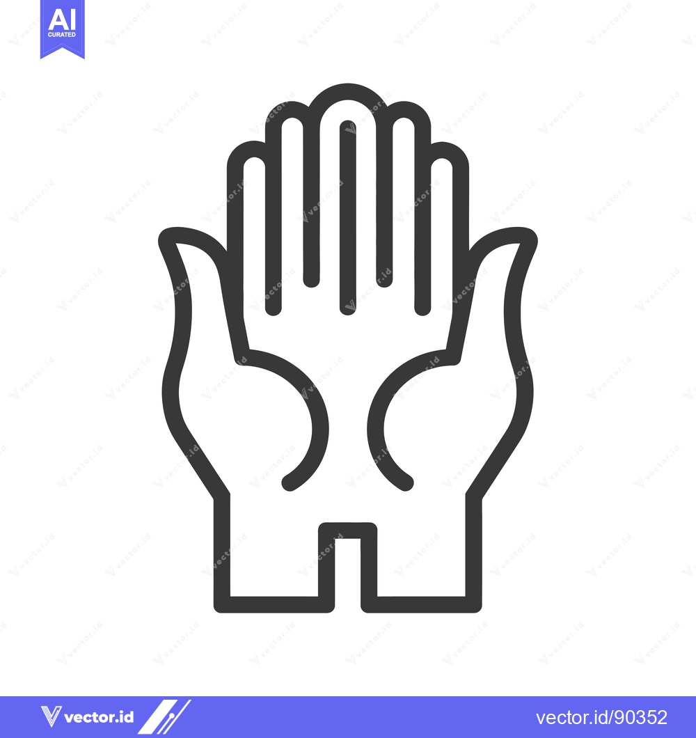 Premium Vector dari Outline Icon of Two Hands Clasped Together