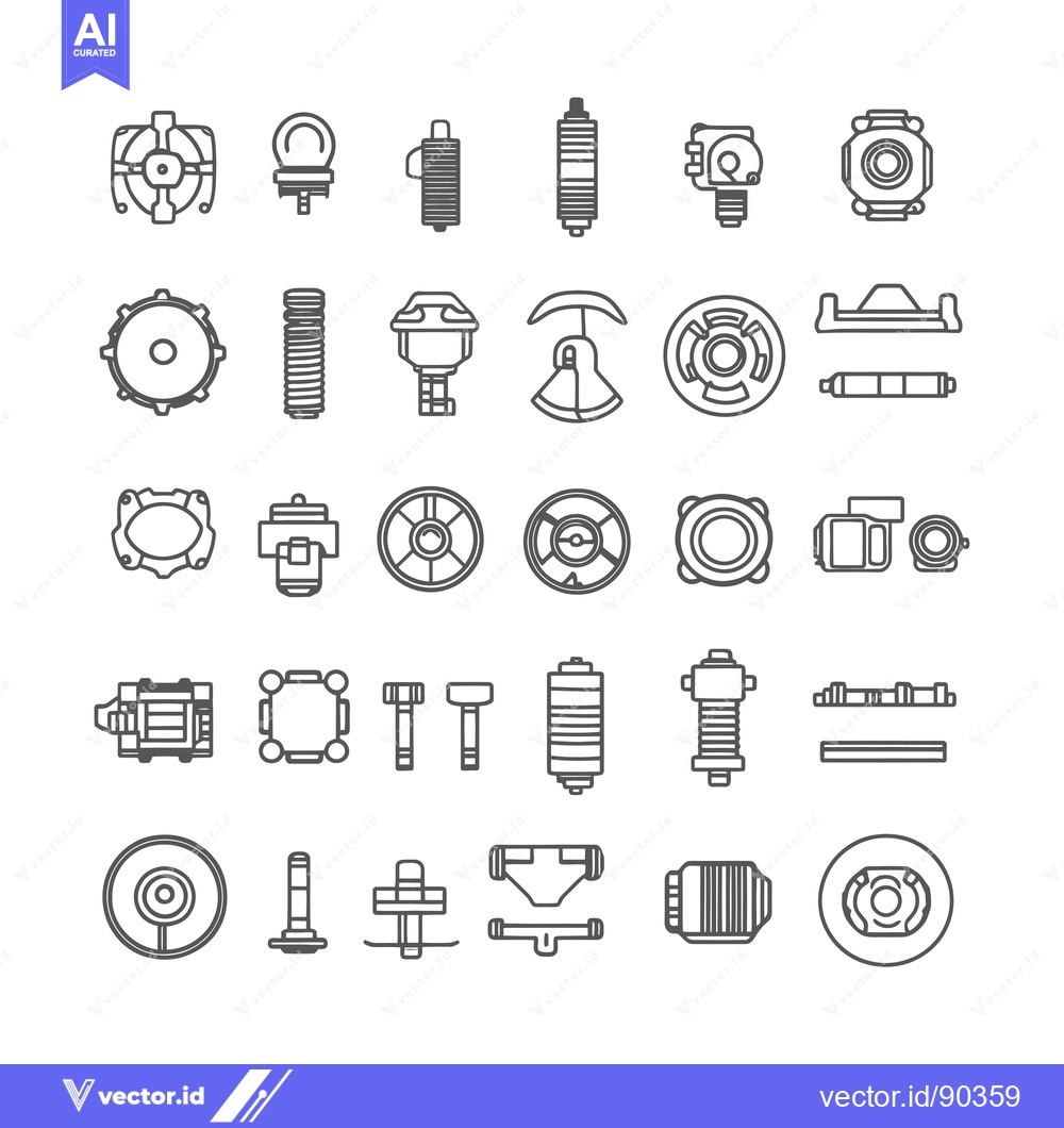 Premium Vector dari Outline Icons of Car Parts and Accessories