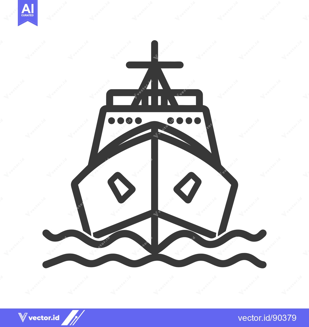 Premium Vector dari Outline Illustration of a Boat on the Water