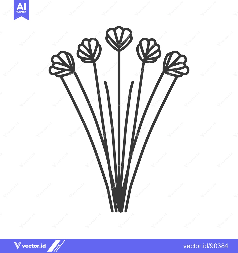 Premium Vector dari Outline Illustration of a Bunch of Scallions