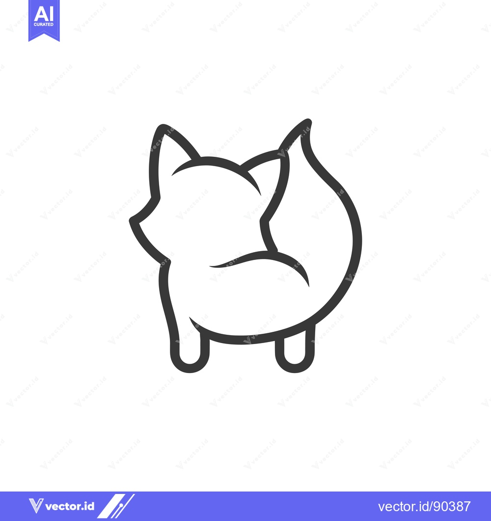 Premium Vector dari Outline Illustration of a Cartoon Fox
