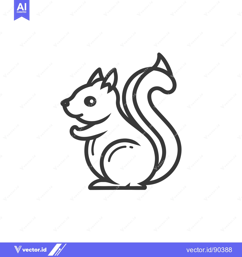 Premium Vector dari Outline illustration of a cartoon squirrel