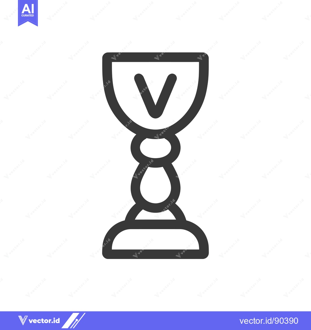 Premium Vector dari Outline Illustration of a Chalice with a V Inside