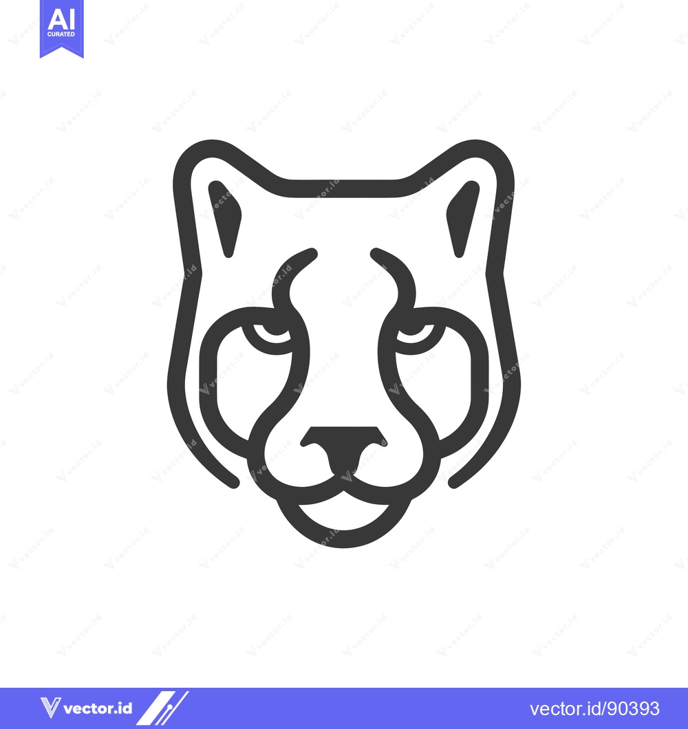 Premium Vector dari Outline Illustration of a Cheetah's Face