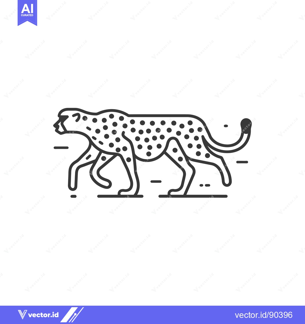 Premium Vector dari Outline Illustration of a Cheetah Walking