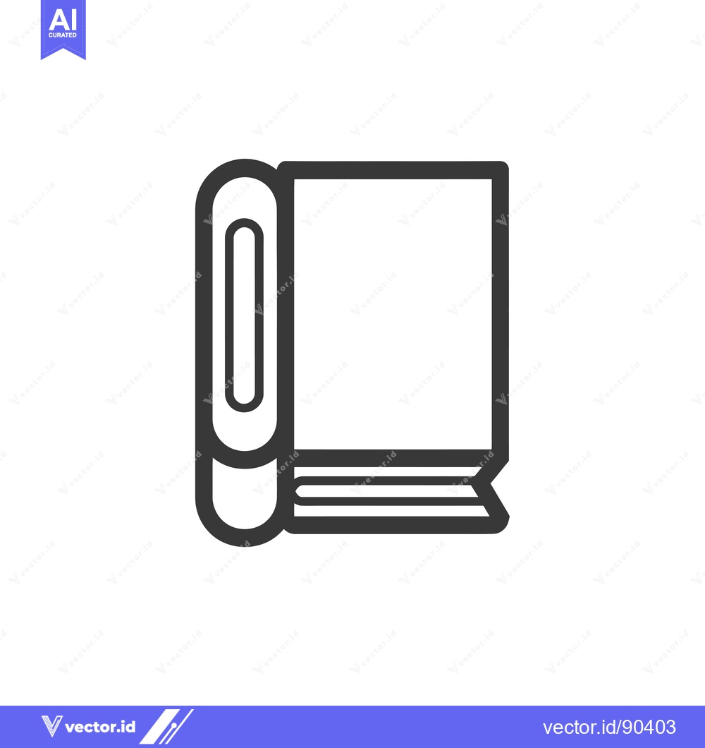 Premium Vector of Outline Illustration of a Closed Book with a Bookmark