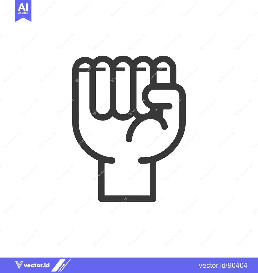 Premium Vector dari Outline Illustration of a Closed Fist