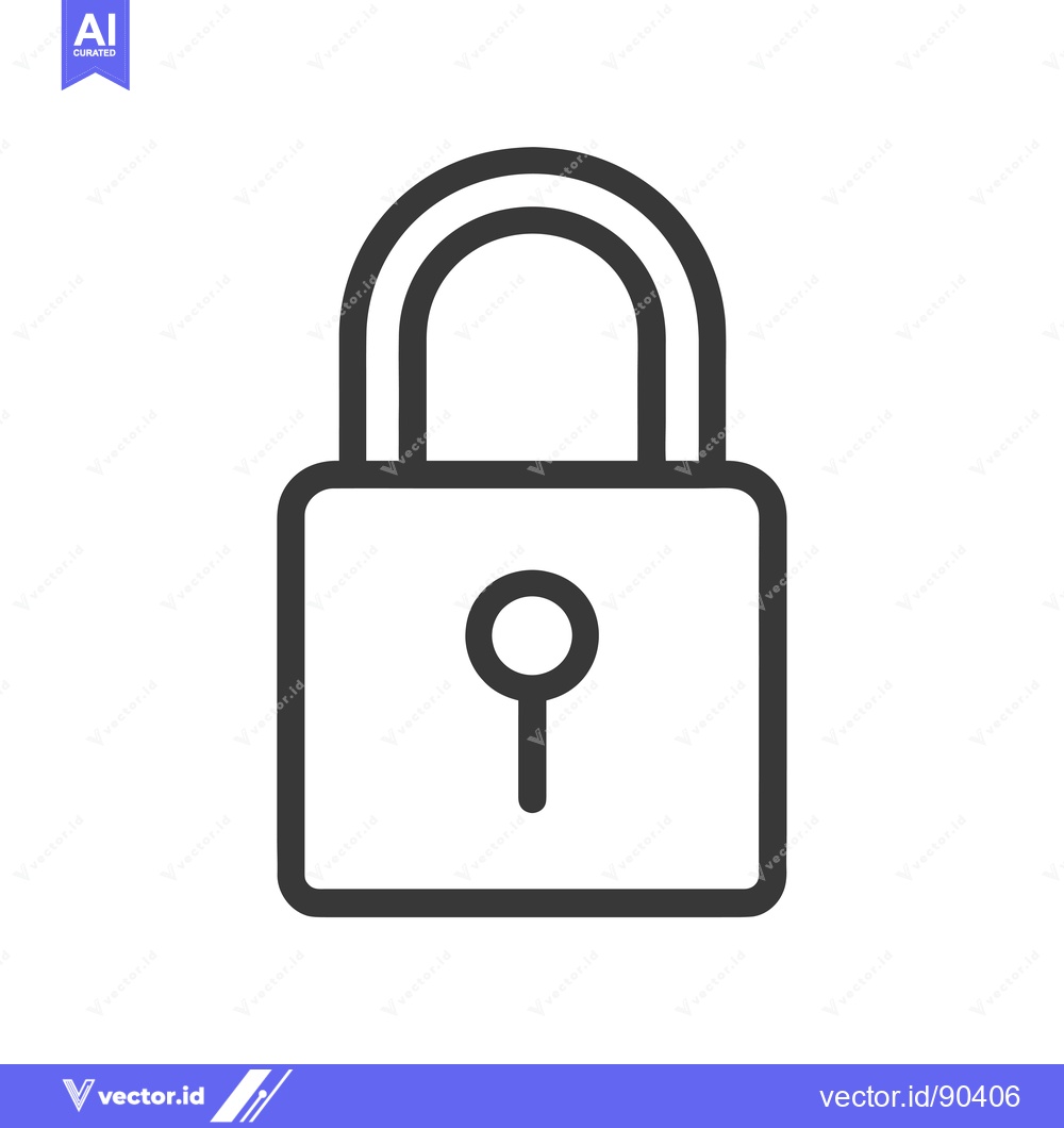 Premium Vector dari Outline Illustration of a Closed Padlock