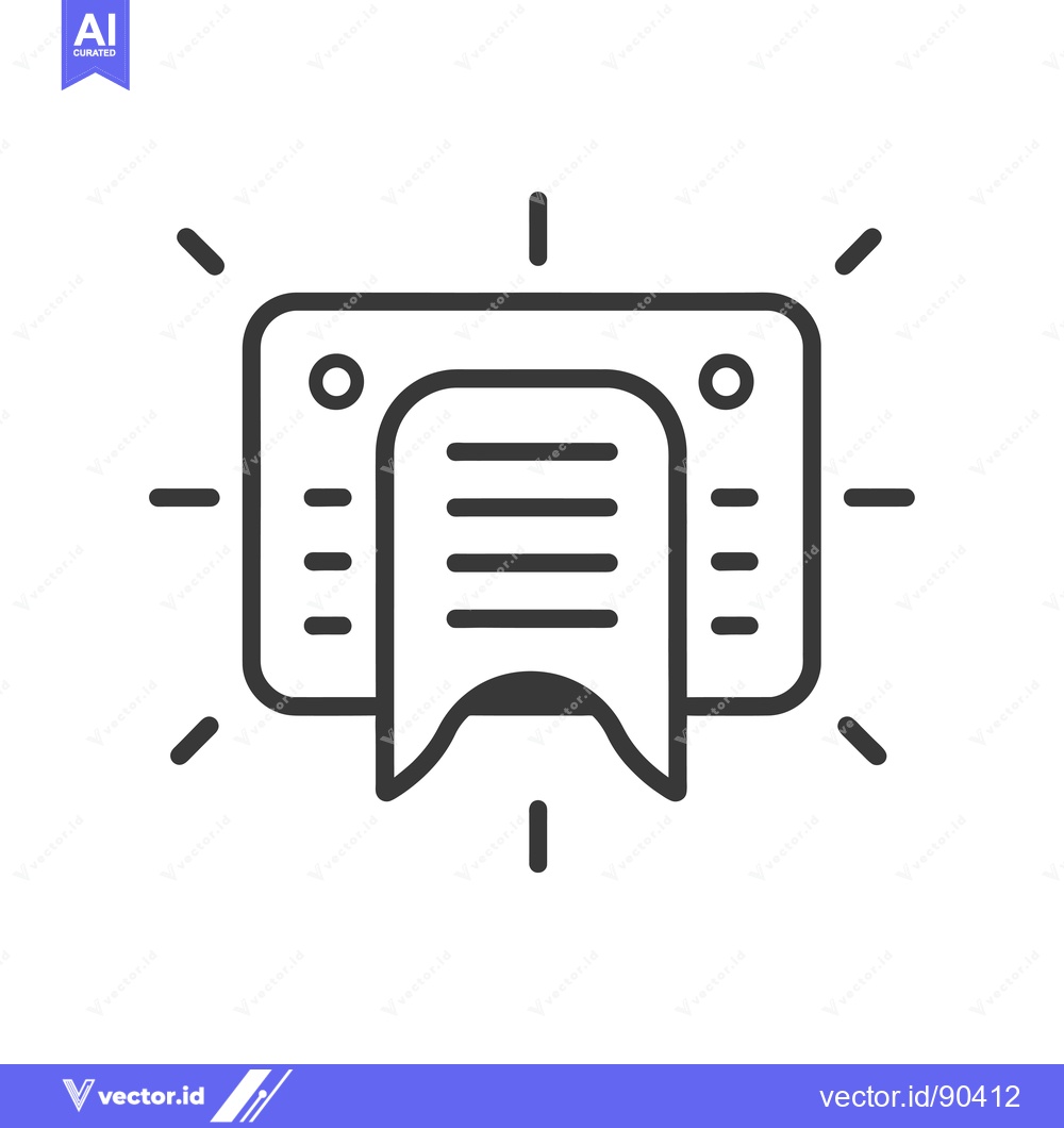 Premium Vector dari Outline Illustration of a Document With a Ribbon on a White Background