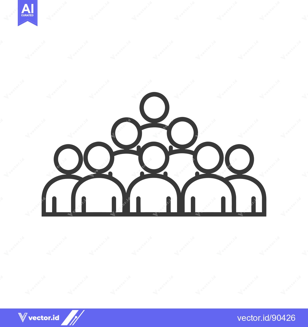 Premium Vector dari Outline illustration of a group of seven people