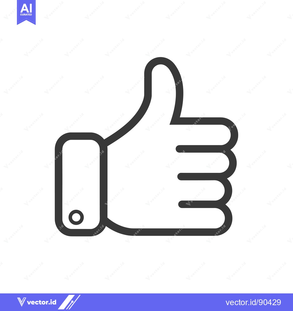 Premium Vector dari Outline illustration of a hand giving a thumbs up gesture