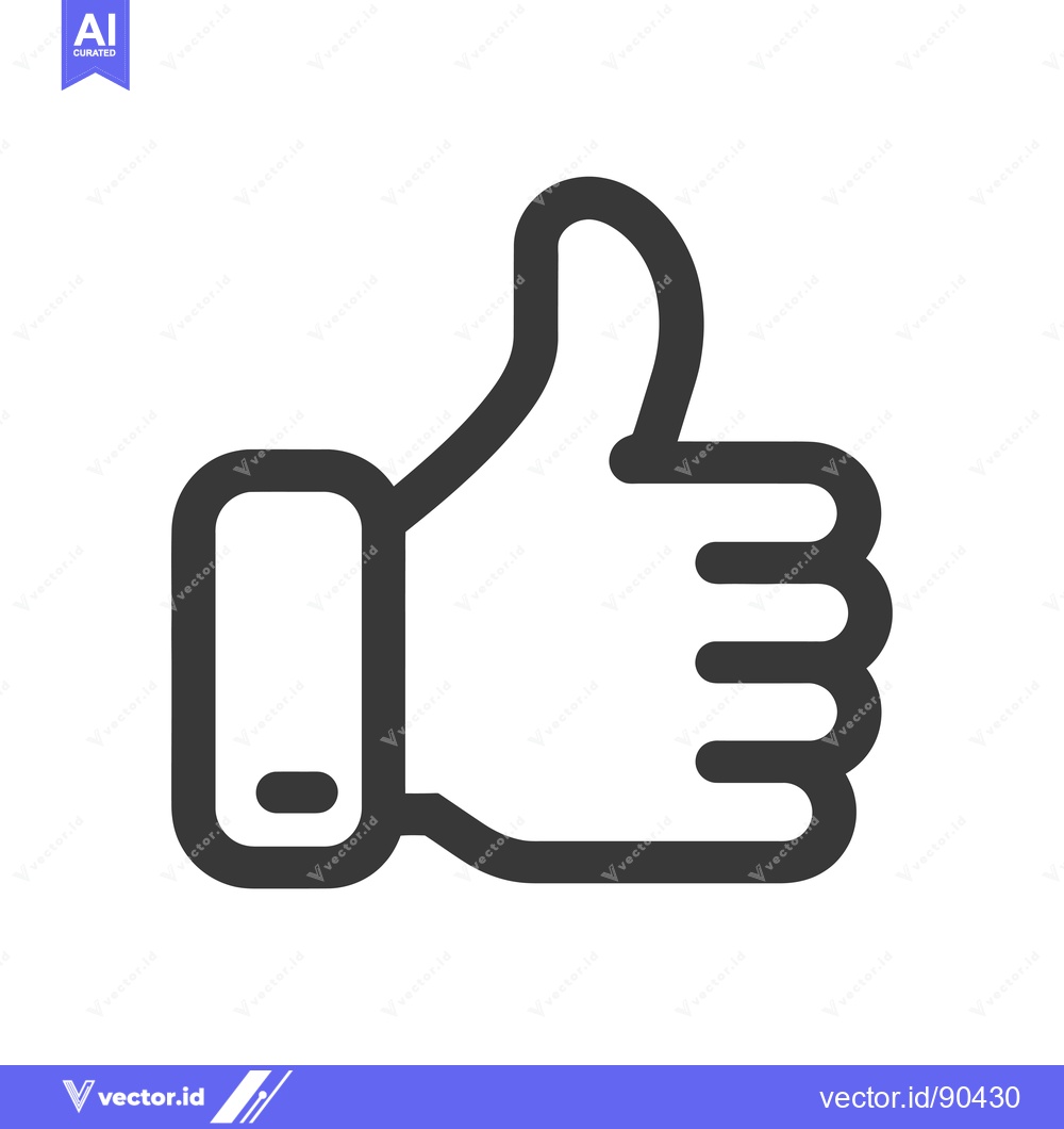 Premium Vector dari Outline illustration of a hand giving a thumbs-up gesture.