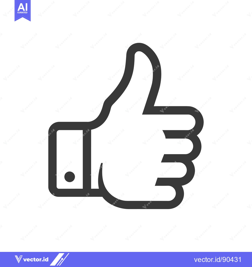 Premium Vector of Outline Illustration of a Hand Giving a Thumbs-Up Gesture