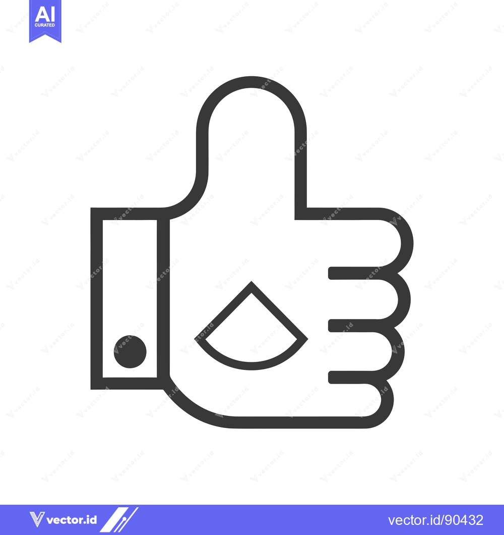 Premium Vector of Outline illustration of a hand giving a thumbs up with a droplet symbo