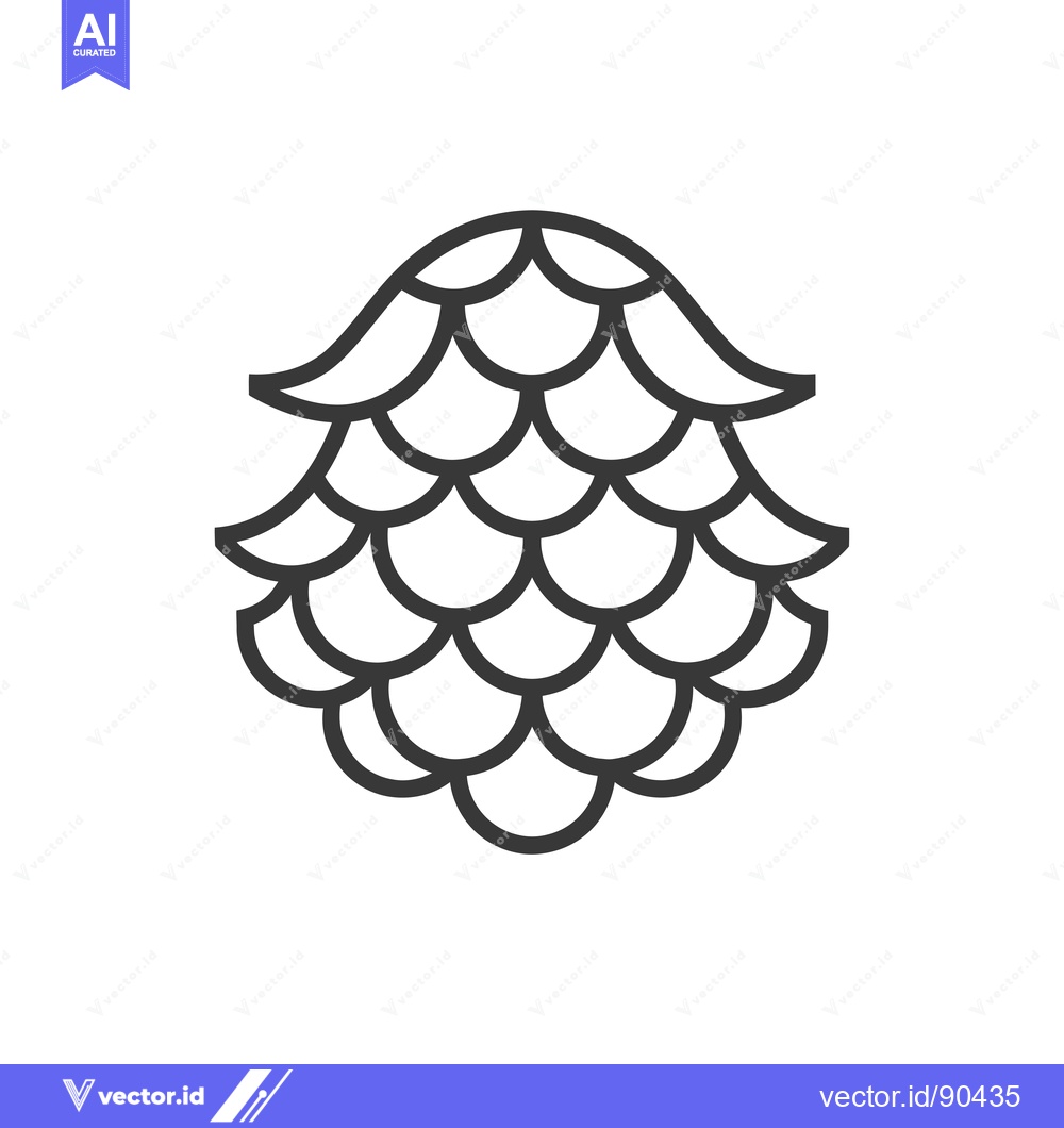 Premium Vector dari Outline illustration of a hop cone