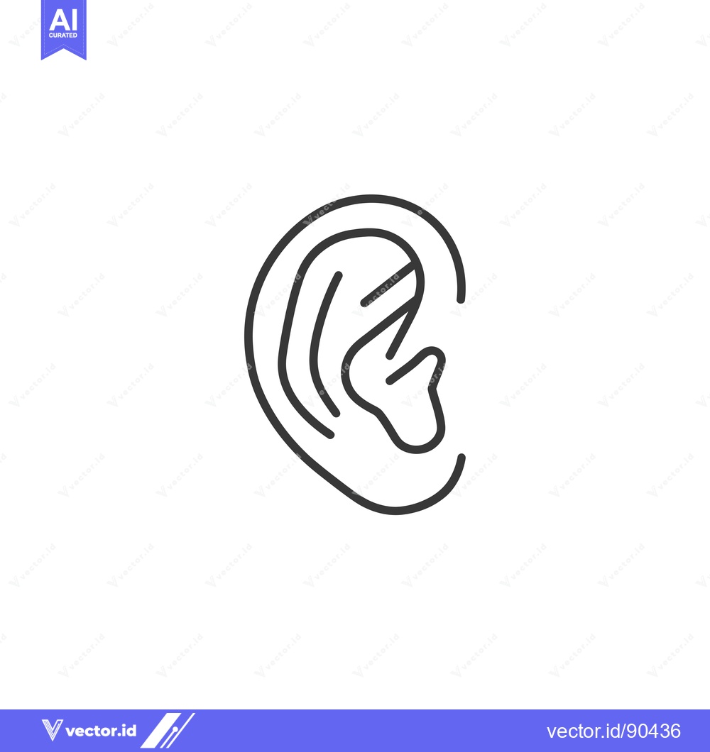 Premium Vector dari Outline Illustration of a Human Ear