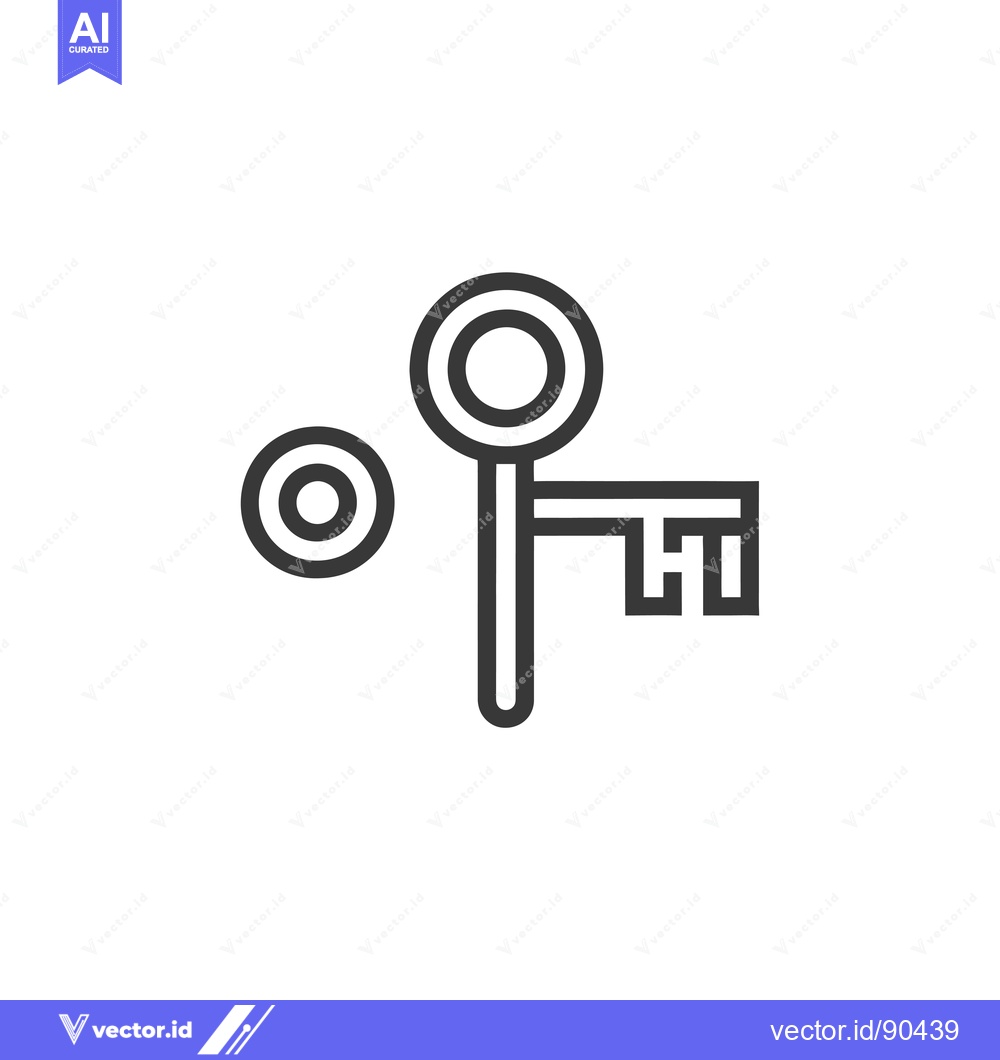 Premium Vector dari Outline illustration of a key and a keyhole