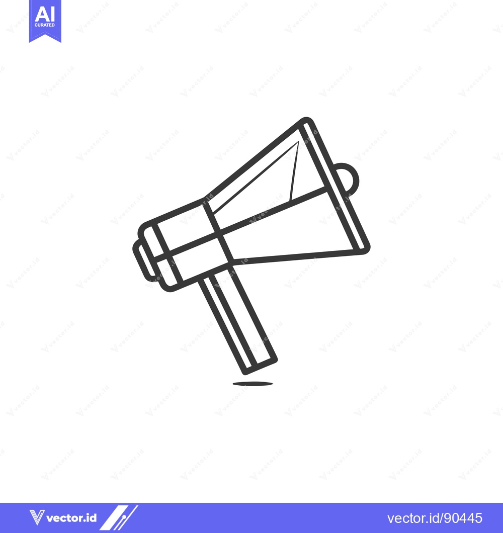 Premium Vector dari Outline Illustration of a Megaphone with a Shadow