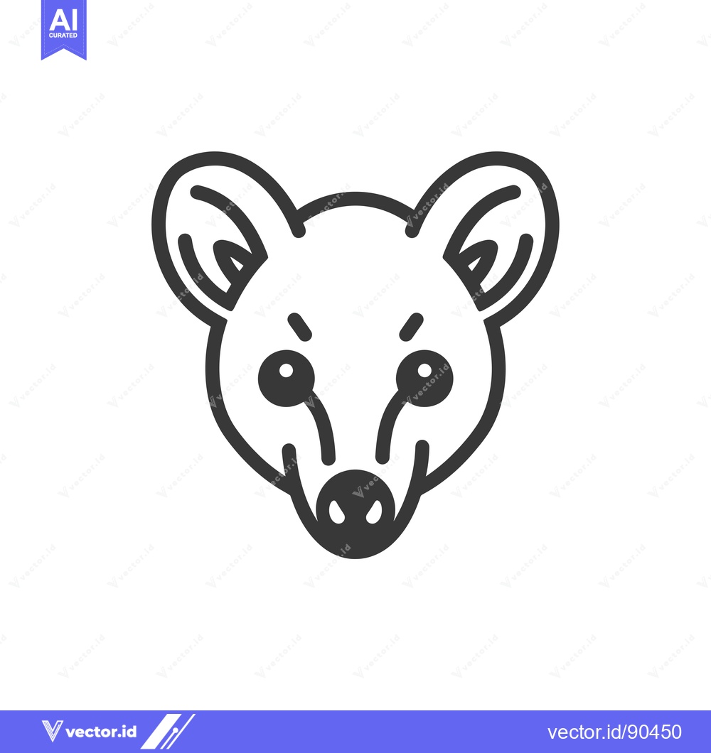 Premium Vector of Outline Illustration of a Mongoose's Head