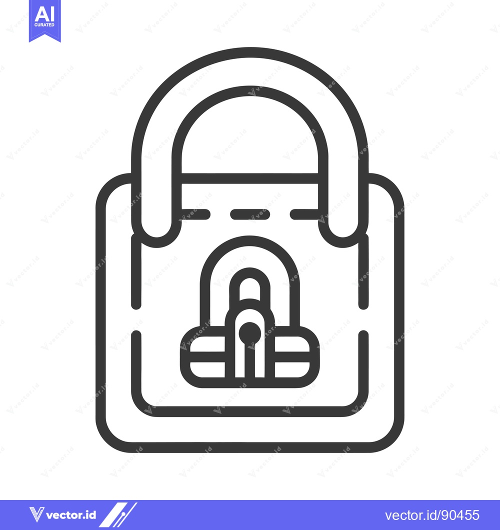 Premium Vector dari Outline Illustration of a Padlock