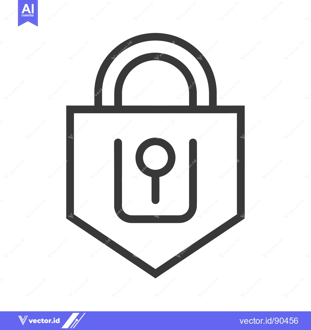 Premium Vector dari Outline illustration of a padlock with a keyhole