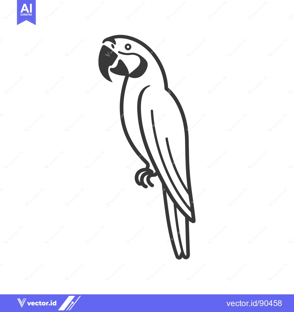 Premium Vector dari Outline illustration of a parrot facing left