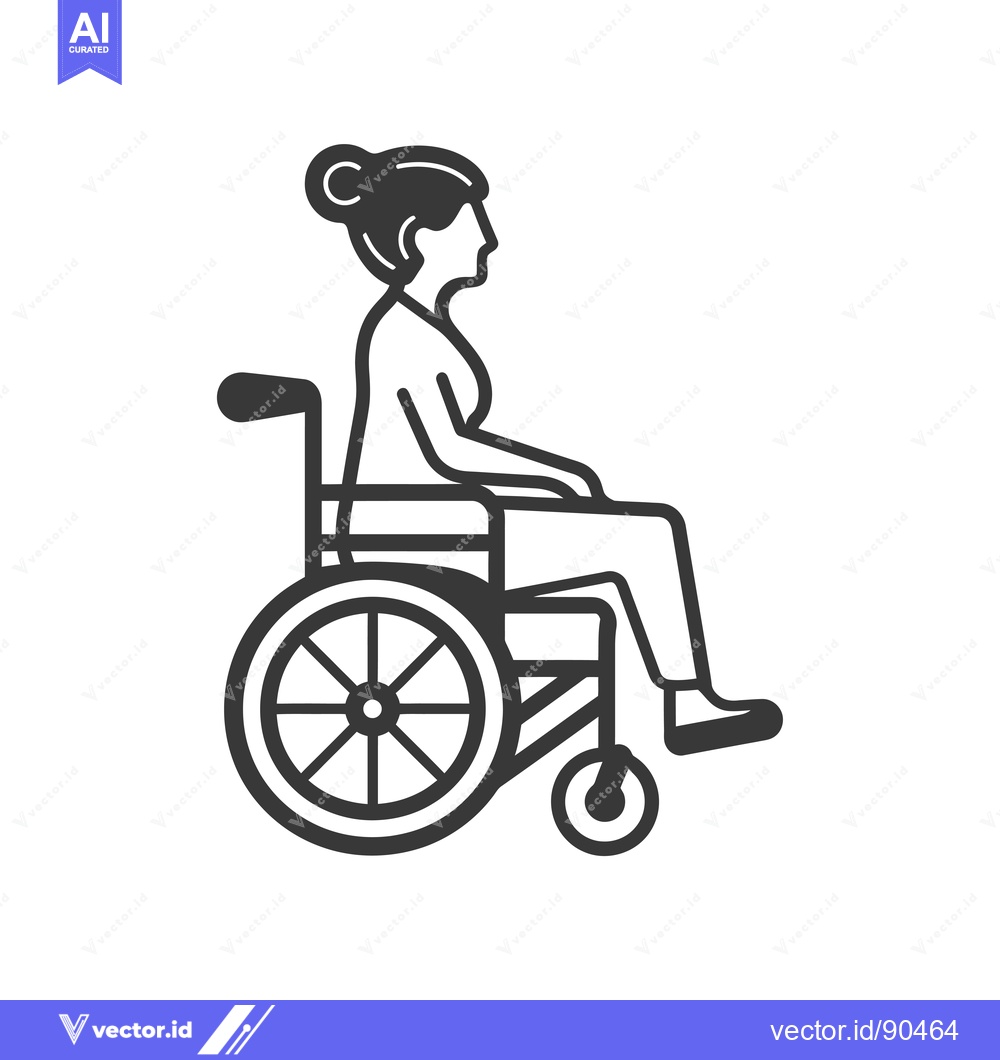 Premium Vector of Outline Illustration of a Person Sitting in a Wheelchair