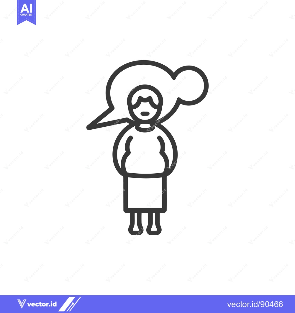 Premium Vector of Outline Illustration of a Person with a Thought Bubble Above Their Hea