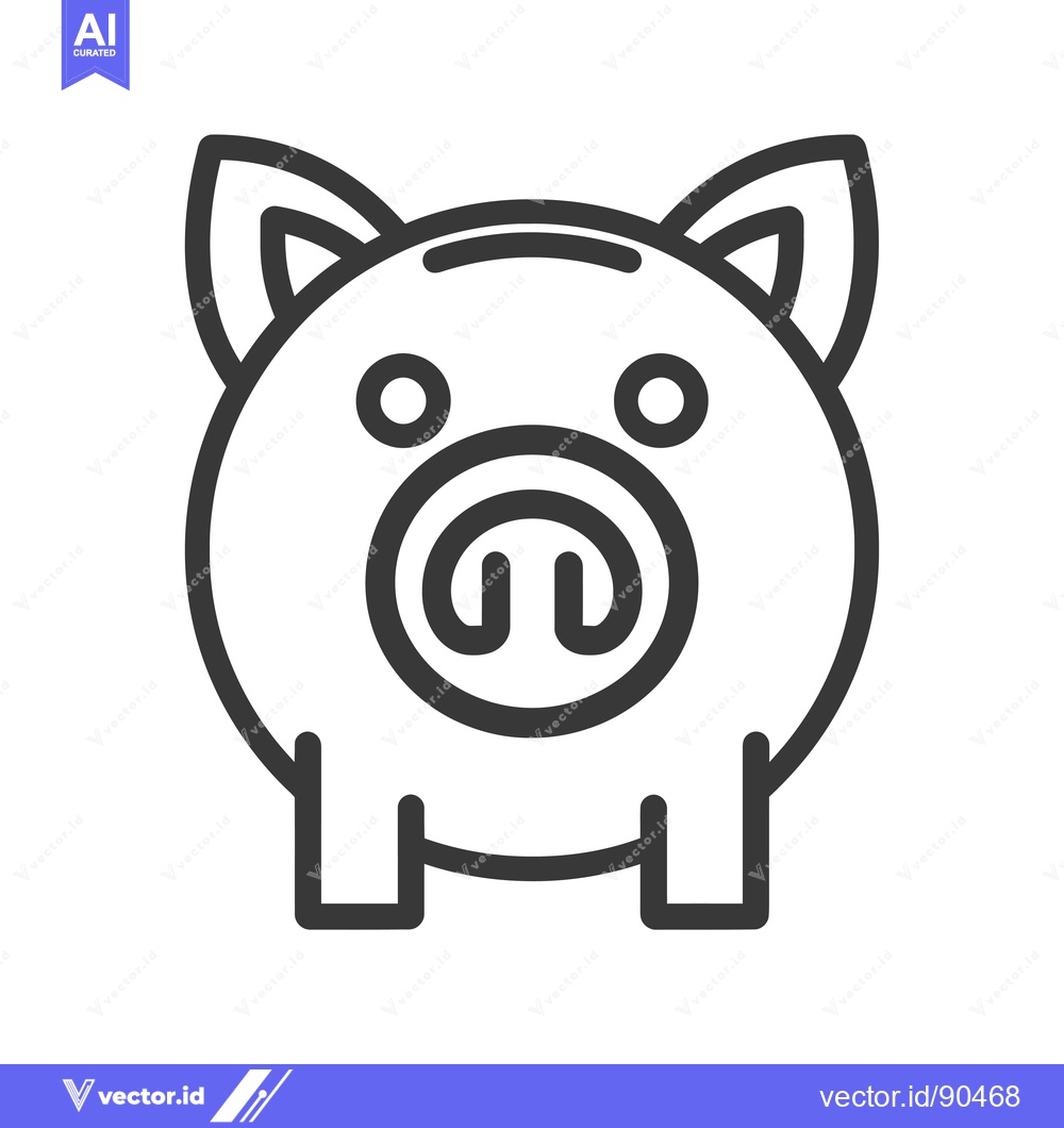 Premium Vector dari Outline Illustration of a Piggy Bank
