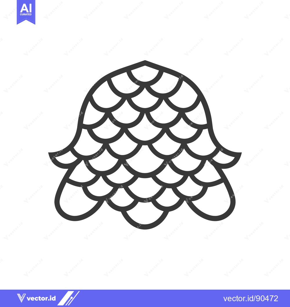 Premium Vector of Outline Illustration of a Pine Cone with Scaly Texture