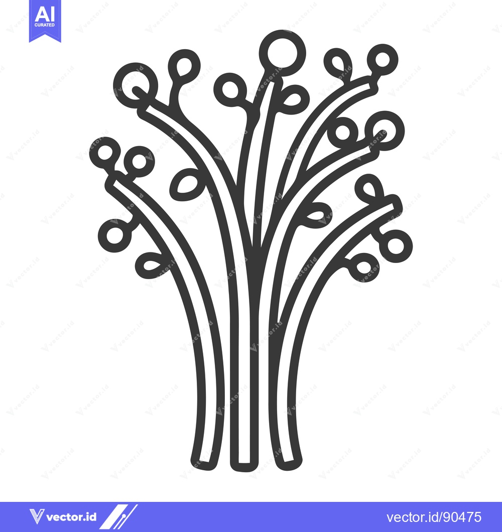 Premium Vector of Outline illustration of a plant with round fruits