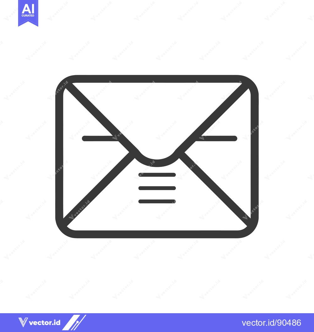 Premium Vector dari Outline illustration of a sealed envelope with three horizontal lines