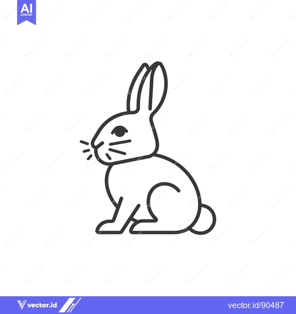 Premium Vector dari Outline illustration of a seated rabbit