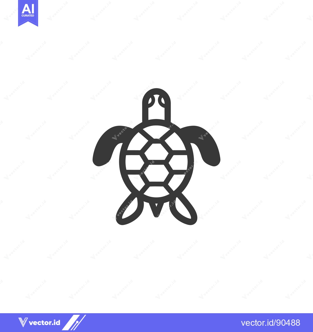 Premium Vector of Outline Illustration of a Sea Turtle