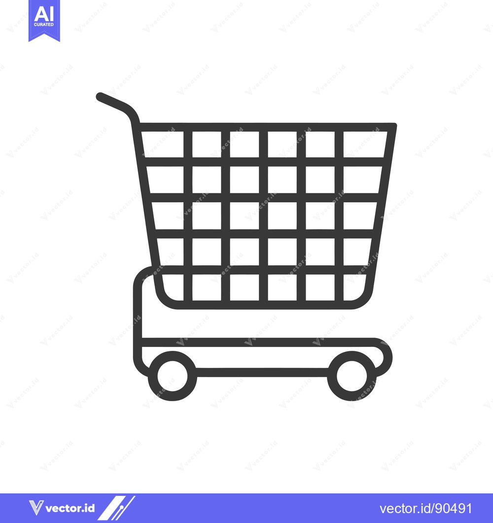 Premium Vector of Outline illustration of a shopping cart