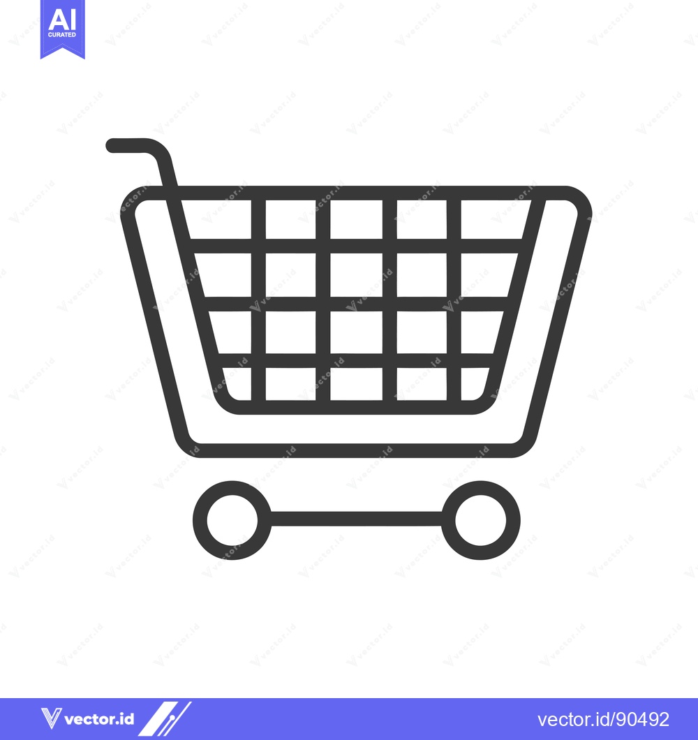 Premium Vector dari Outline Illustration of a Shopping Cart