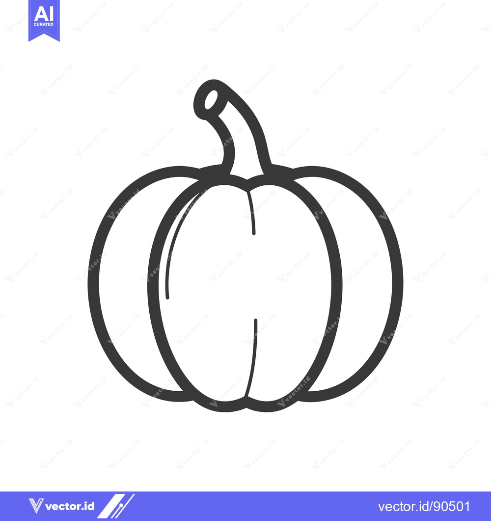 Premium Vector of Outline illustration of a simple pumpkin