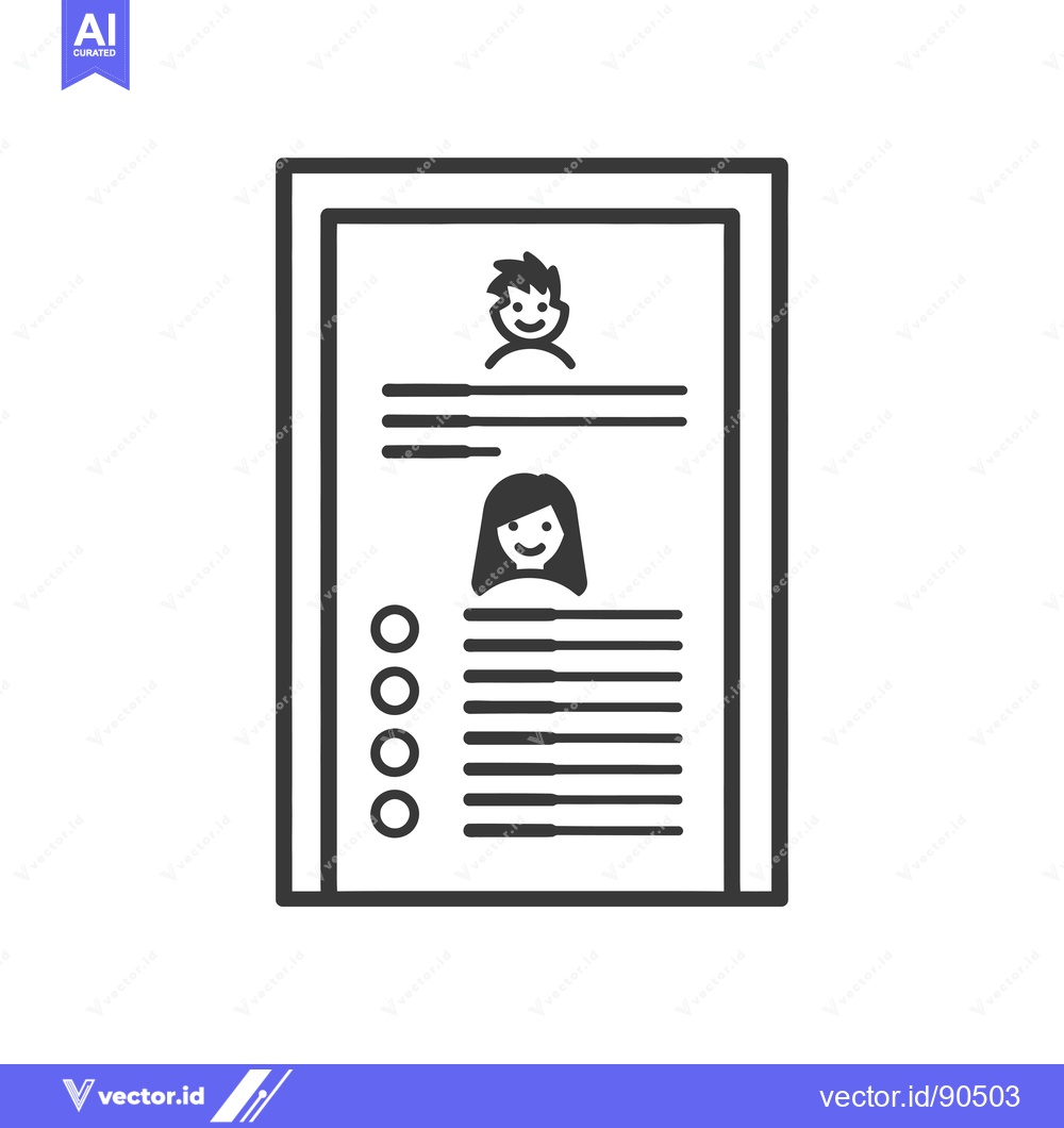 Premium Vector dari Outline Illustration of a Simple Resume Template with  Profile Picture