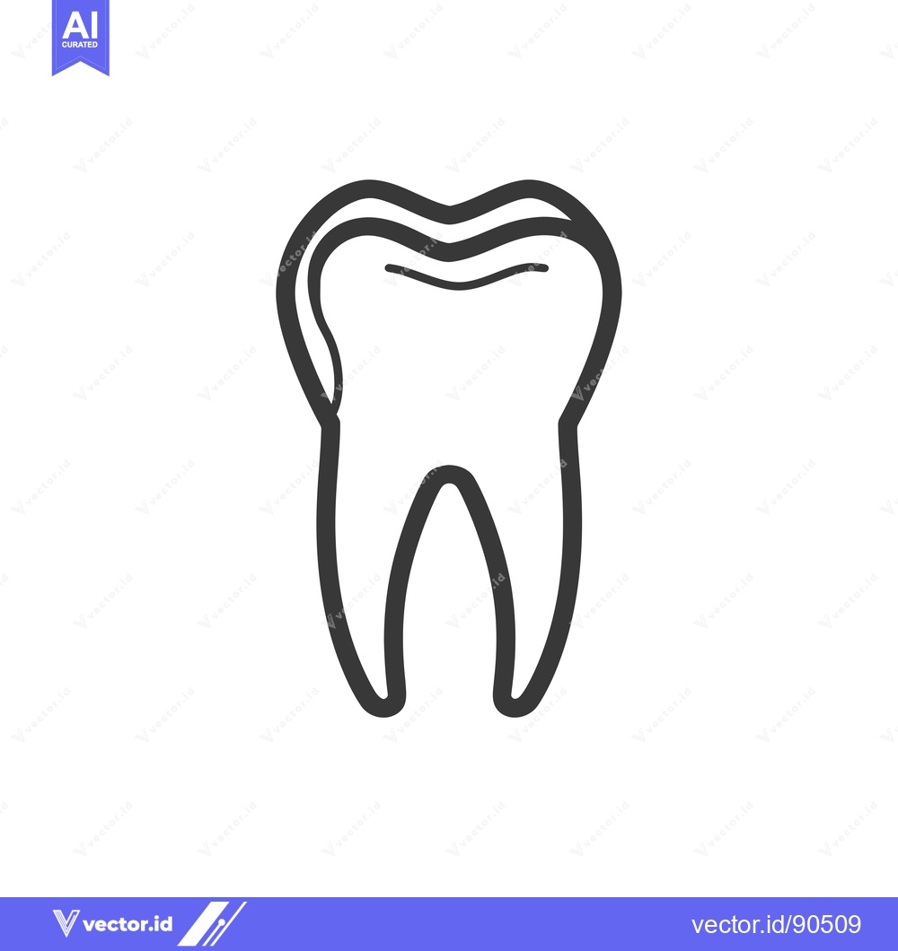 Premium Vector dari Outline Illustration of a Single Human Tooth