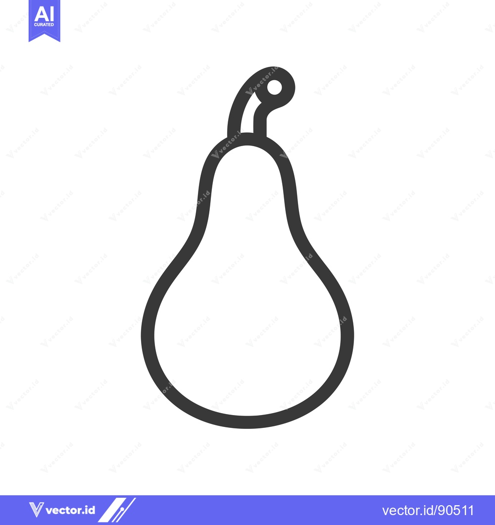 Premium Vector dari Outline Illustration of a Single Pear