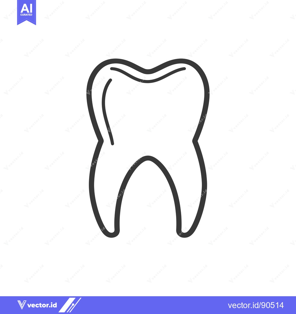 Premium Vector dari Outline illustration of a single tooth