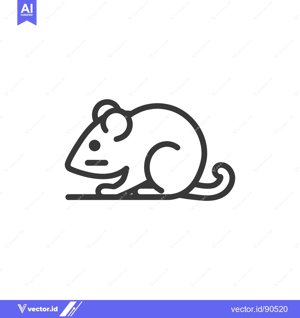 Premium Vector dari Outline Illustration of a Sitting Mouse