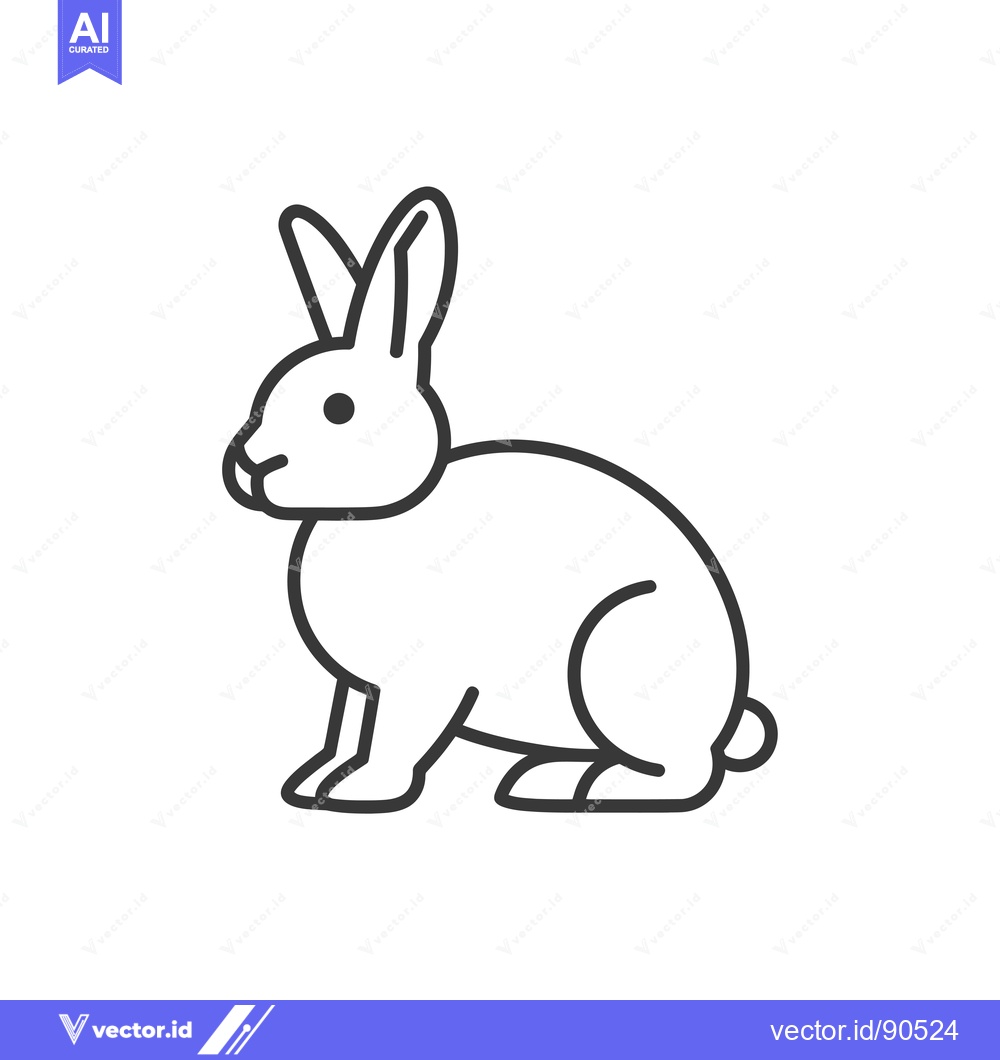 Premium Vector dari Outline Illustration of a Sitting Rabbit