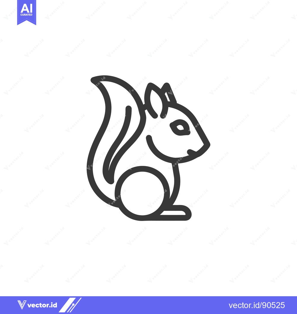 Premium Vector dari Outline Illustration of a Sitting Squirrel