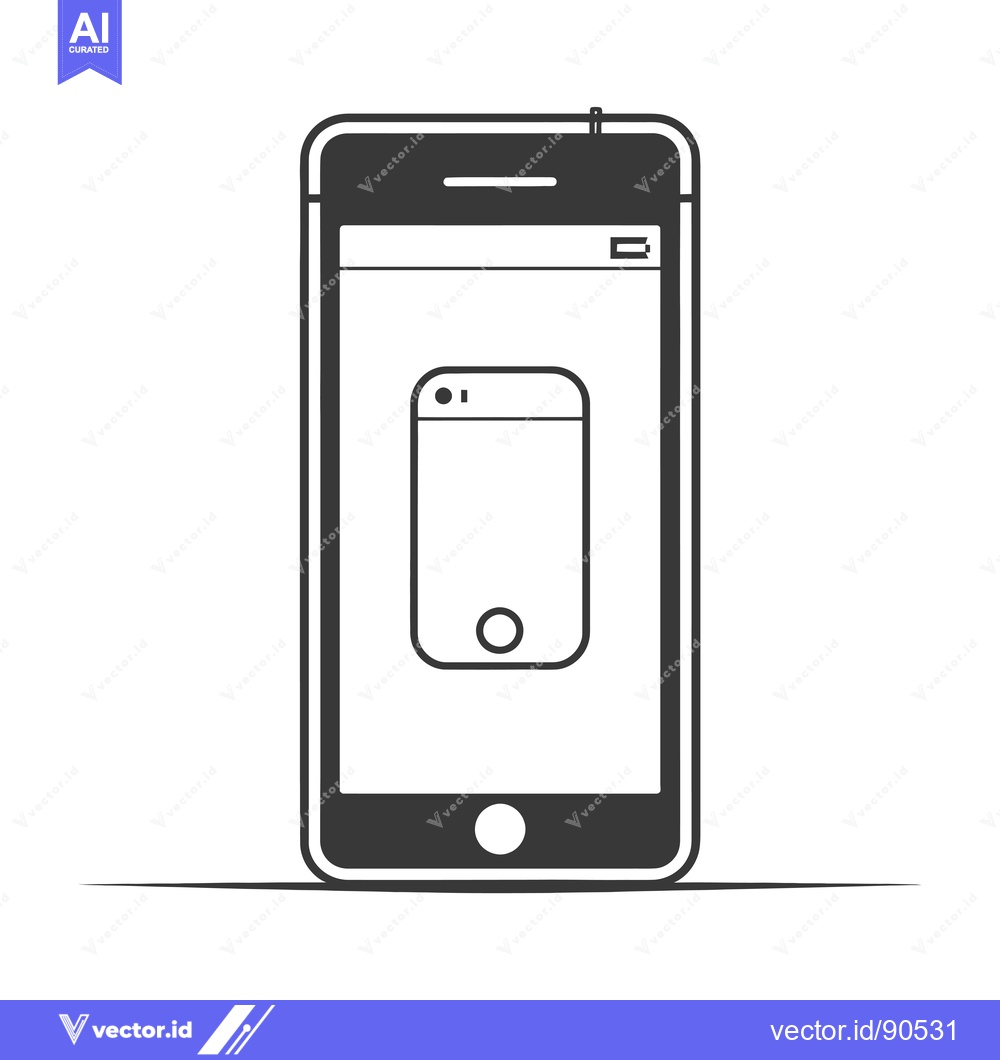 Premium Vector dari Outline illustration of a smartphone on a white background