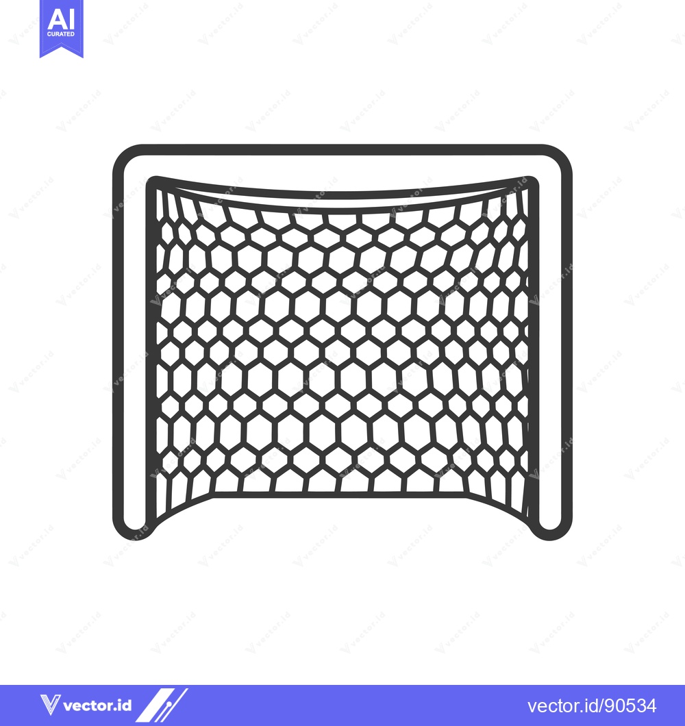 Premium Vector of Outline Illustration of a Soccer Goal with Net