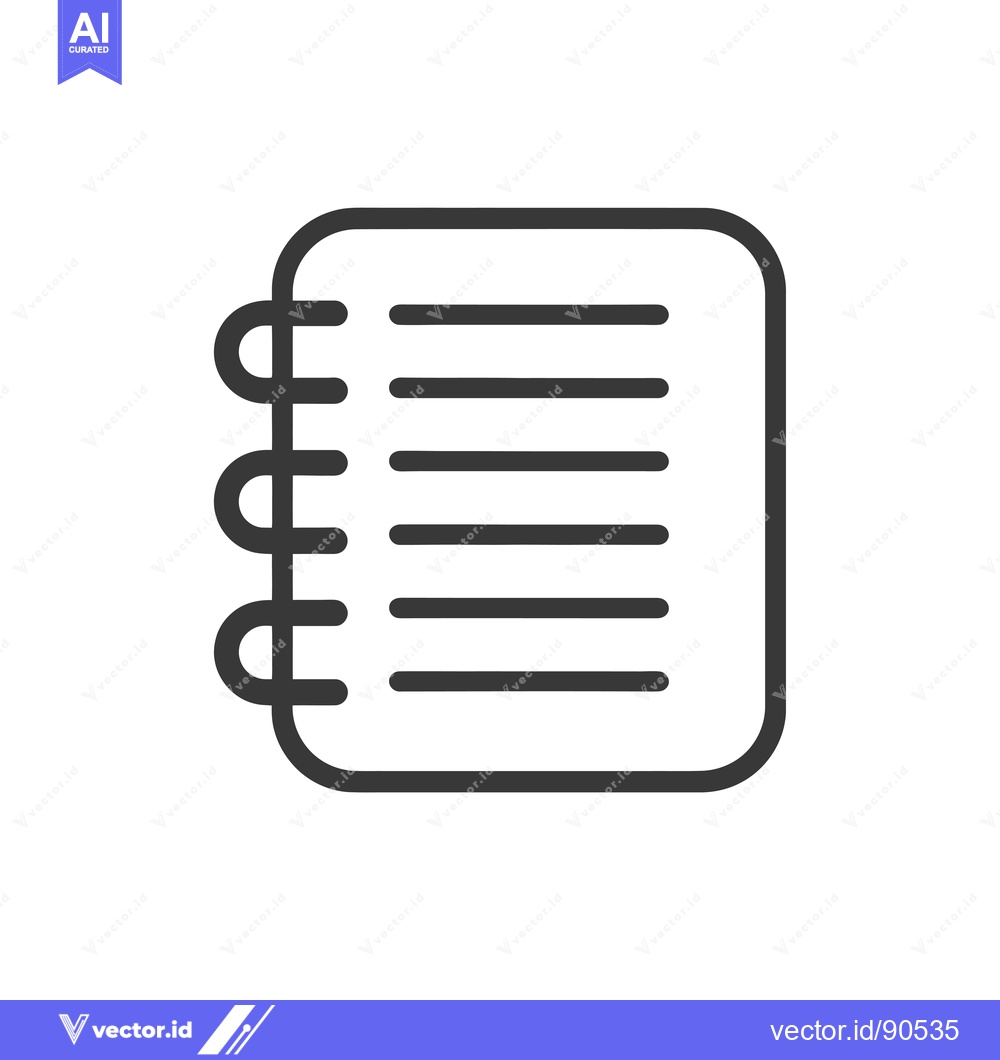 Premium Vector of Outline illustration of a spiral bound notebook
