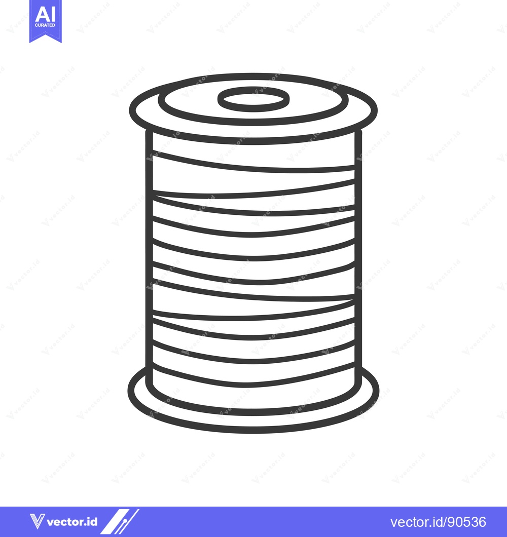 Premium Vector of Outline illustration of a spool of thread